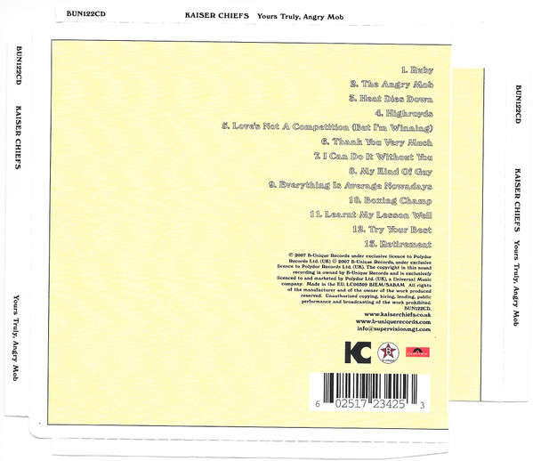 Kaiser Chiefs - Yours Truly, Angry Mob CD Import