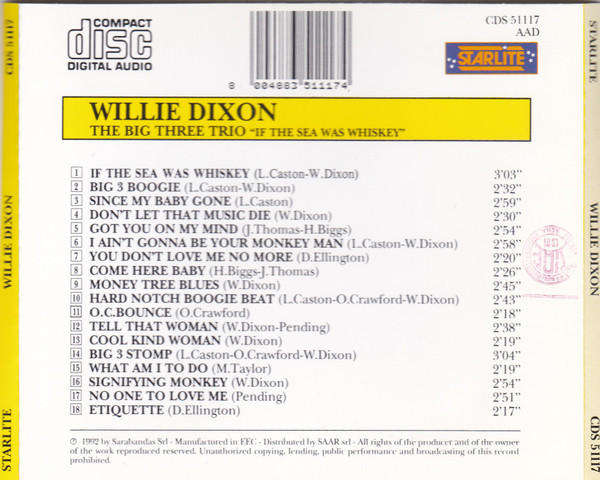 Willie Dixon - The Big Three Trio CD Import