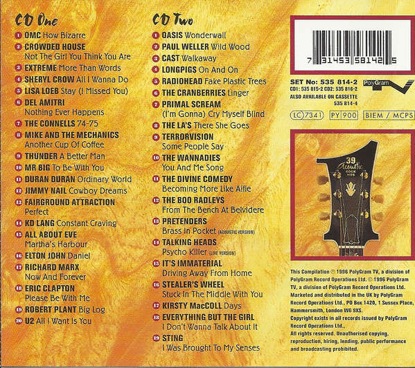 Various - Number One Acoustic Rock Album Double CD Import