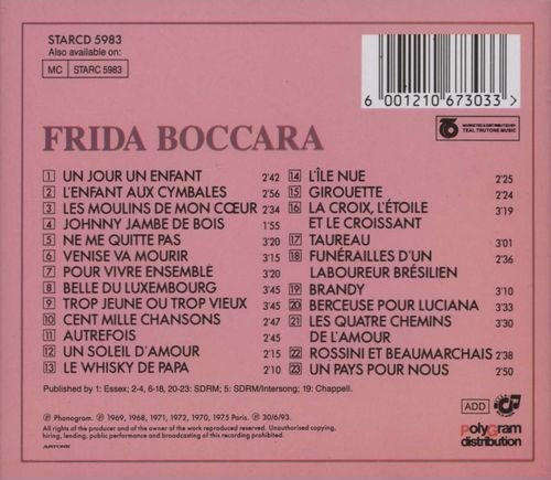 Frida Boccara - Frida Boccara CD