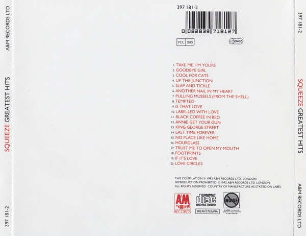 Squeeze - Greatest Hits CD Import