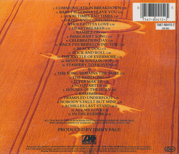 Led Zeppelin - Remasters Double CD Import