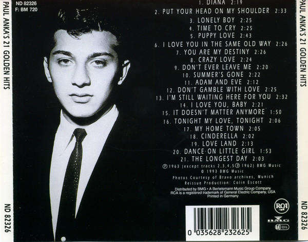 Paul Anka - 21 Golden Hits CD Import