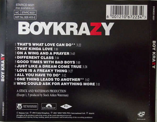 Boy Krazy - Boy Krazy CD Import (Stock Aiken Waterman)