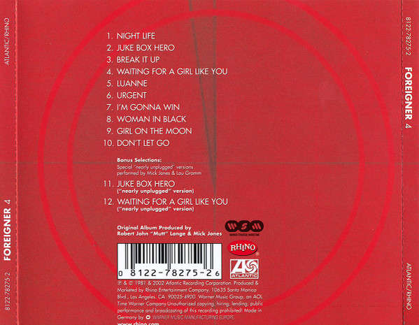 Foreigner - 4 CD Import (Bonus Tracks)