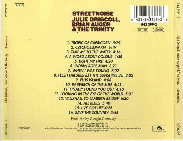 Julie Driscoll, Brian Auger & The Trinity - Streetnoise CD Import
