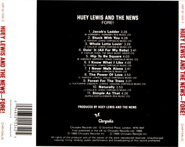 Huey Lewis & the News - Fore! CD Import