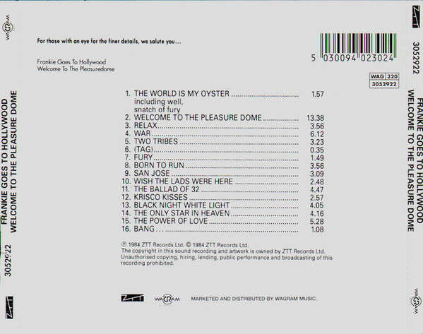 Frankie Goes To Hollywood - Welcome To the Pleasuredome CD Import