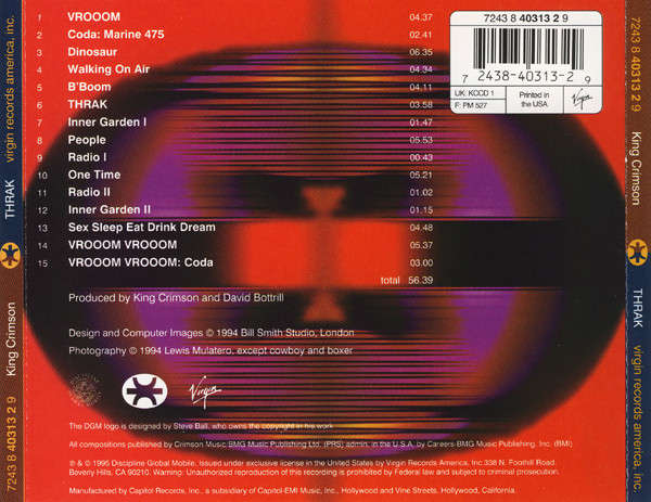 King Crimson - THRAK CD Import