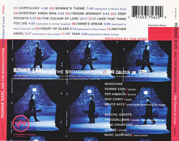 Ronnie Earl & Broadcasters - Colour of Love CD Import