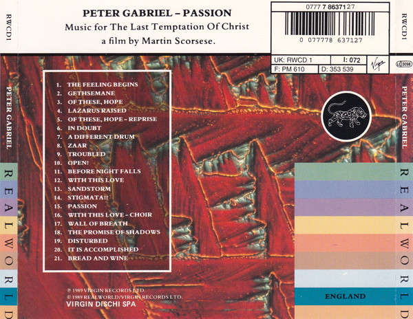 Peter Gabriel - Passion CD Import