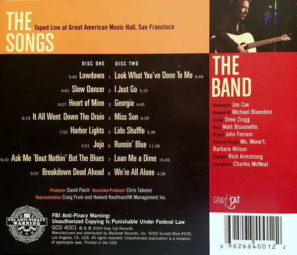 Boz Scaggs - Greatest Hits Live Double CD Import