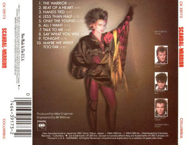 Scandal ft Patty Smyth - Warrior CD Import