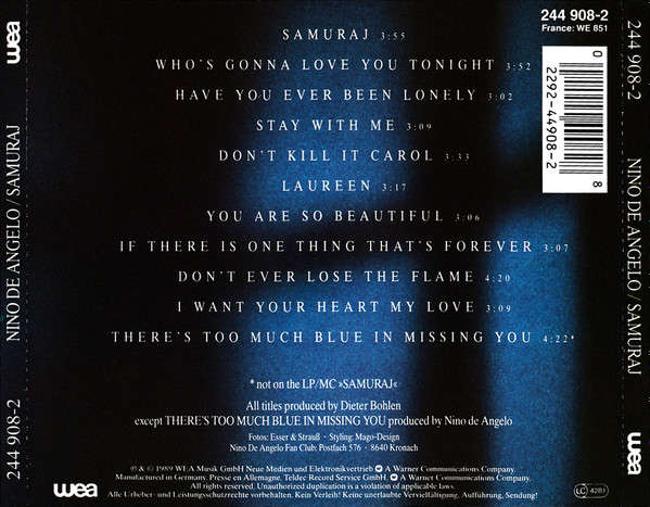 Nino de Angelo - Samuraj CD Import