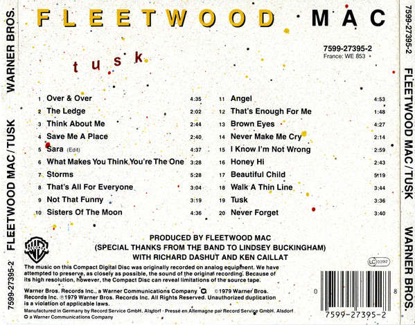Fleetwood Mac - Tusk CD Import