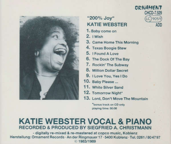 Katie Webster - 200% Joy! CD Import