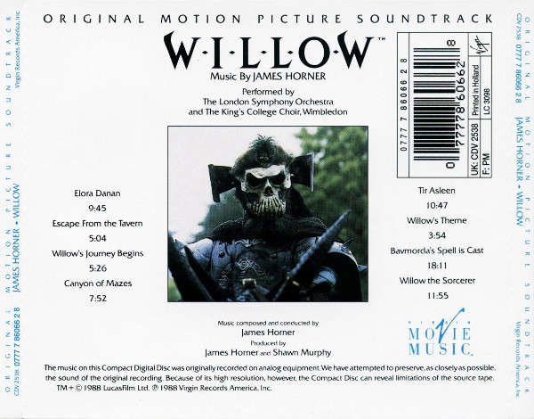 James Horner - Willow Soundtrack CD Import
