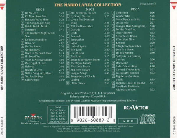 Mario Lanza - Collection Triple CD Import