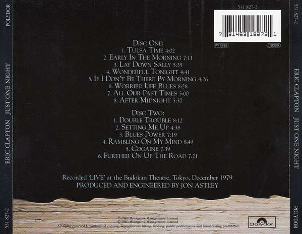 Eric Clapton - Just One Night Double CD Import