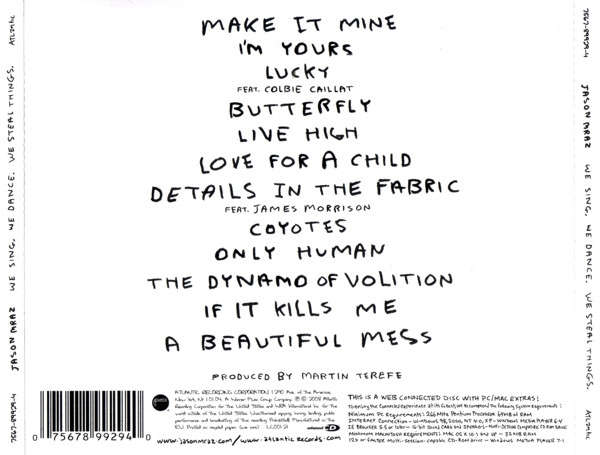 Jason Mraz - We Sing, We Dance, We Steal Things CD Import
