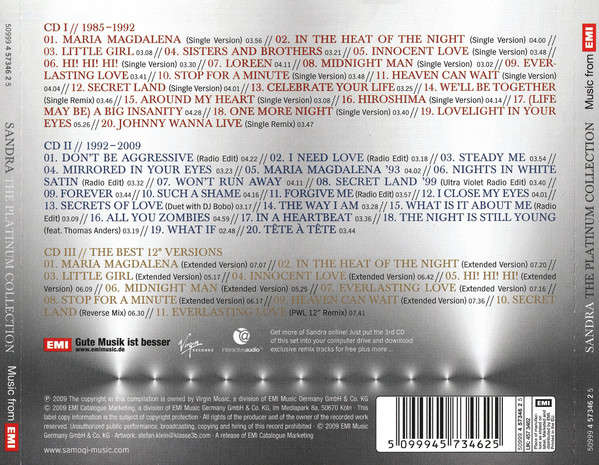 Sandra - Platinum Collection 3x CD Import Set