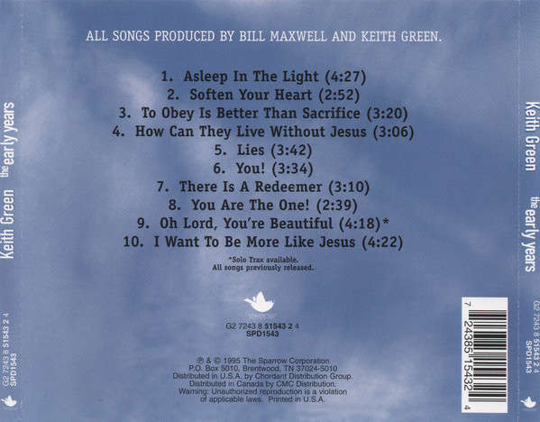 Keith Green - Early Years CD Import