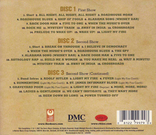 Doors - Live In Boston 1970 Triple CD Import Digipak