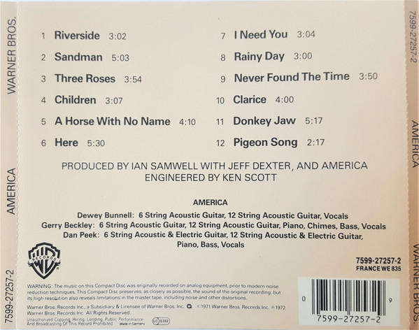 America - America CD Import