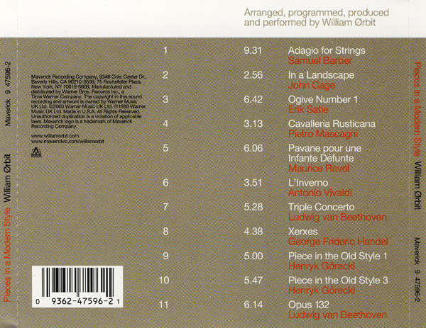 William Orbit - Pieces In a Modern Style Double CD Import