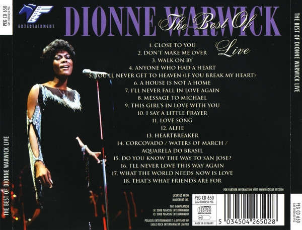 Dionne Warwick - Best of Live CD Import