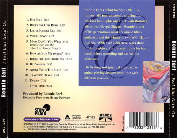 Ronnie Earl - I Feel Like Goin' On CD Import