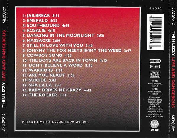 Thin Lizzy - Live & Dangerous CD Import