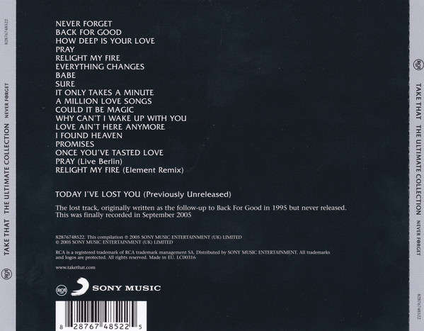 Take That - Ultimate Collection - Never Forget CD Import