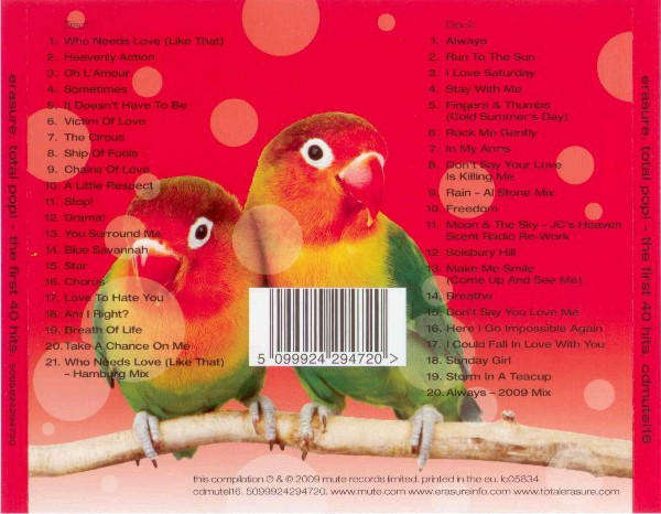 Erasure - Total Pop! - First 40 Hits Double CD Import
