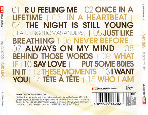 Sandra - Back To Life CD Import