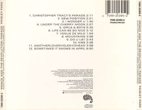 Prince - Parade CD Import