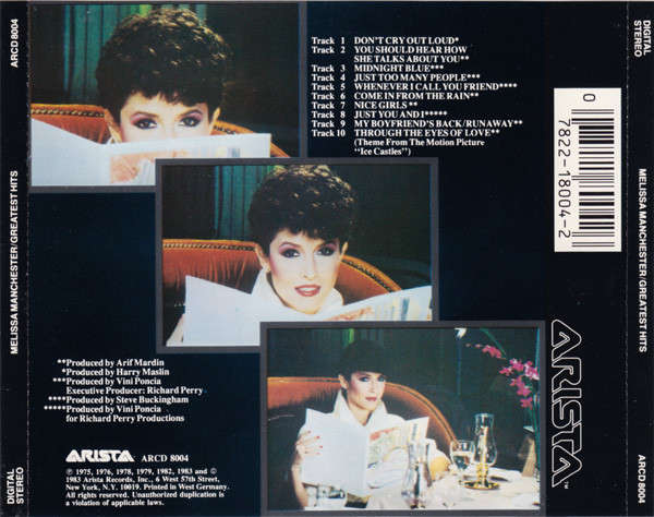 Melissa Manchester - Greatest Hits CD Import