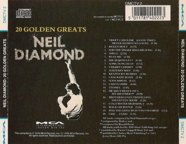 Neil Diamond - 20 Golden Greats CD Import