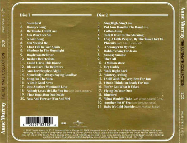 Anne Murray - Ultimate Collection Double CD Import