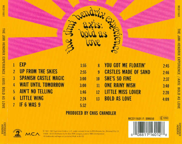 Jimi Hendrix Experience - Axis: Bold As Love CD Import
