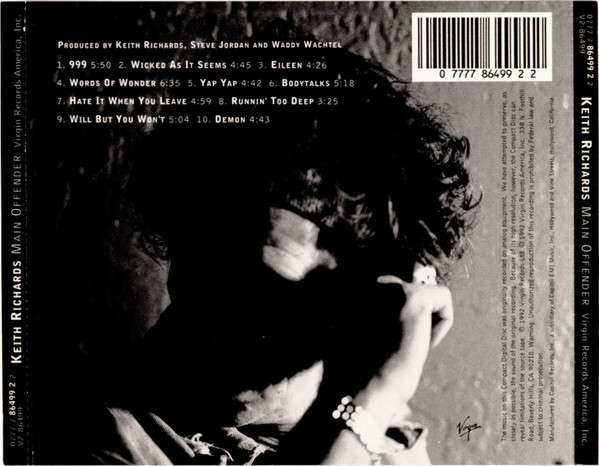 Keith Richards - Main Offender CD Import