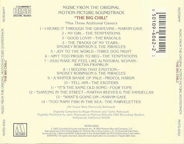 Soundtrack - The Big Chill & More Music From The Big Chill 2 x CD Set Import