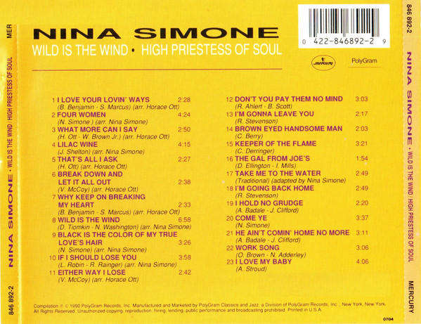 Nina Simone - Wild Is the Wind / High Priestess of Soul CD Import