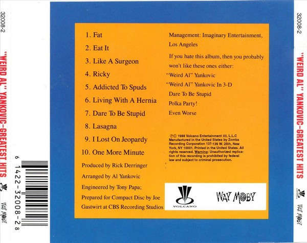 "Weird Al" Yankovic - Greatest Hits CD Import