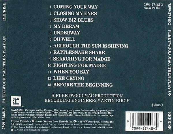 Fleetwood Mac - Then Play On CD Import