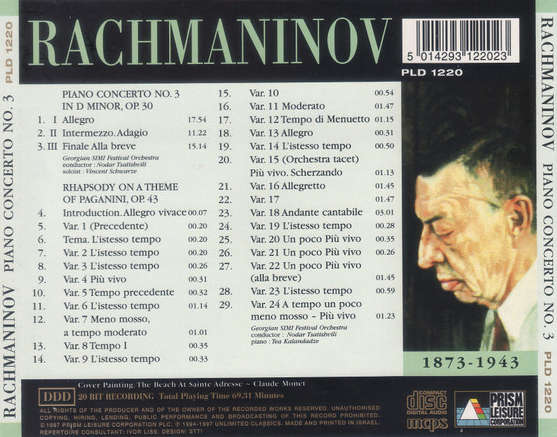 Rachmaninov / Georgian Simi Festival Orchestra - Piano Concerto No. 3, Rhapsody On A Theme Of Pagan