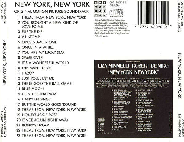 Liza Minnelli & Robert De Niro - New York, New York CD Import