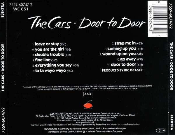 Cars - Door To Door CD Import
