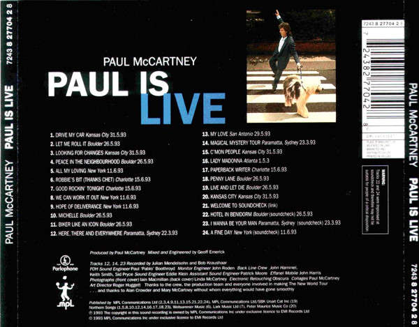 Paul McCartney - Paul Is Live CD Import