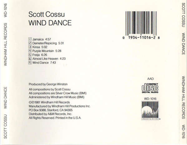 Scott Cossu - Wind Dance CD Import